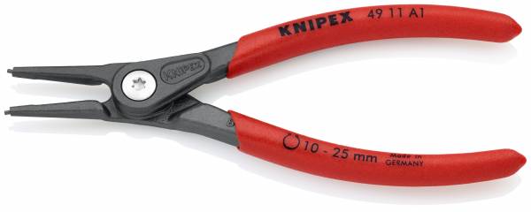 KNIPEX 49 11 A1 Präzisions-Sicherungsringzange für Außenringe auf Wellen 140 mm grau atramentiert mi