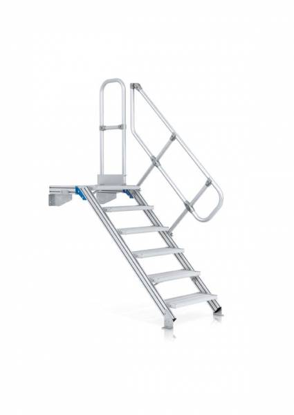 Zarges LM-Treppe mit Plattform 45° 9 Stufen, 600 mm breit, Höhe 1,93 m 40155428