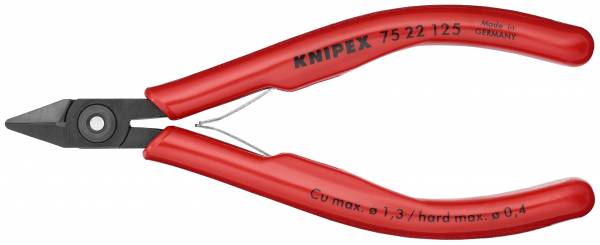 KNIPEX 75 22 125 Elektronik-Seitenschneider 125 mm brüniert mit Kunststoff-Hüllen