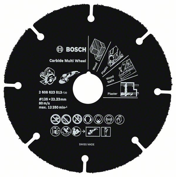 Bosch Trennscheibe Hartmetall Multi Wheel, 125 mm, 22,23 mm, 1 mm