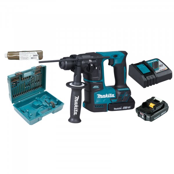 Makita Akku-Bohrhammer 18V DHR171RAX3 inkl. 2x 2,0Ah Akku, Ladegerät und Zubehör