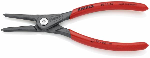 KNIPEX 49 11 A2 Präzisions-Sicherungsringzange für Außenringe auf Wellen 180 mm grau atramentiert mi