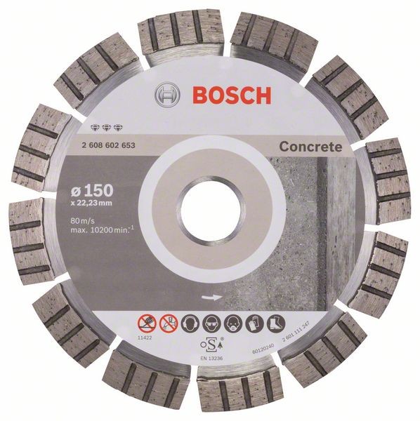 BOSCH DIAMANTTRENNSCHEIBE BEST FOR CONCRETE, 150 X 22,23 X 2,4 X 12 MM