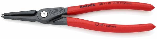 KNIPEX 48 11 J3 Präzisions-Sicherungsringzange für Innenringe in Bohrungen 225 mm grau atramentiert