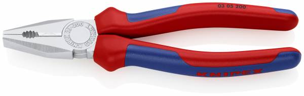 KNIPEX 03 05 200 SB Kombizange 200 mm verchromt mit Mehrkomponenten-Hüllen