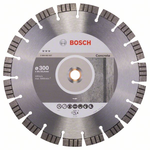 BOSCH DIAMANTTRENNSCHEIBE BEST FOR CONCRETE, 300 X 20,00/25,40 X 2,8 X 15 MM