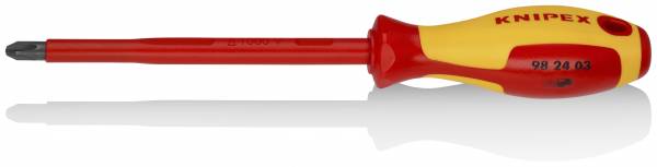 KNIPEX 98 24 02 Schraubendreher für Kreuzschlitzschrauben Phillips® 212 mm brüniert isolierender Meh