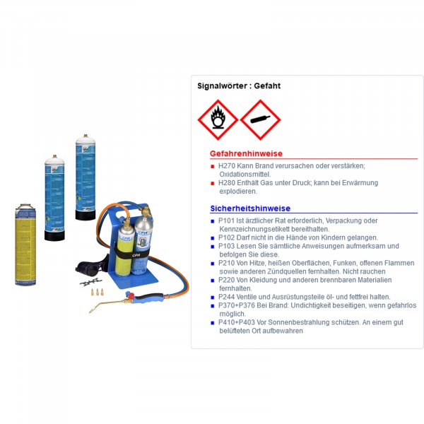 CFH Aktionsset Autogenschweißgerät Schweißfix SF 3100 mit 1 Propangas und 2 Sauerstoffflaschen
