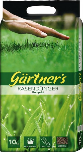 Gärtners Rasendünger Kompakt 10 kg für 200 qm