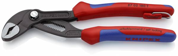 KNIPEX 87 02 180 T Cobra® Hightech-Wasserpumpenzange 180 mm grau atramentiert mit Mehrkomponenten-H