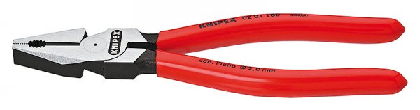 KNIPEX 02 01 200 Kraft-Kombizange schwarzrt mit Kunststoff überzogen