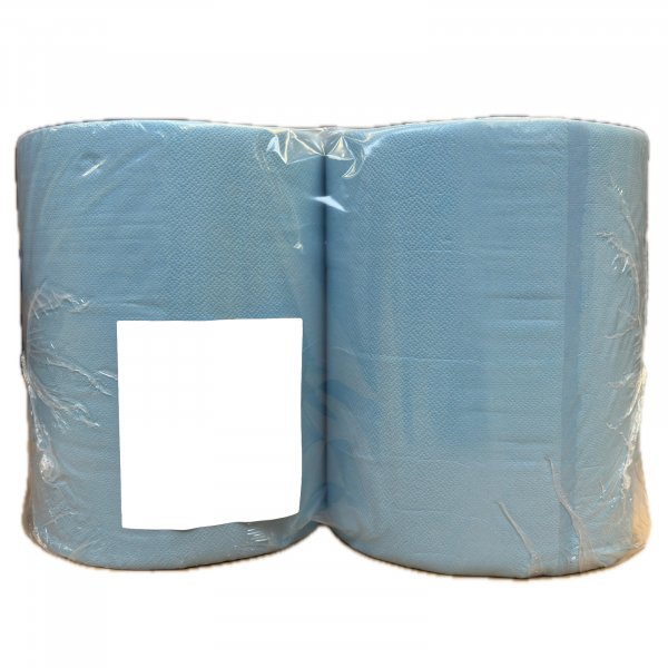 2 Rollen Putzpapier blau 2-lagig 36x36cm Rolle a 1000 Blatt Putzpapierrolle Putzrolle