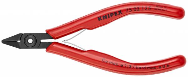 KNIPEX 75 02 125 SB Elektronik-Seitenschneider 125 mm brüniert mit Kunststoff-Hüllen