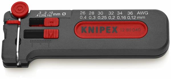 KNIPEX 12 80 040 SB Mini-Abisolierer 100 mm