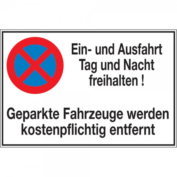 Symbol Ein- und AusfahrtAluminium geprägt