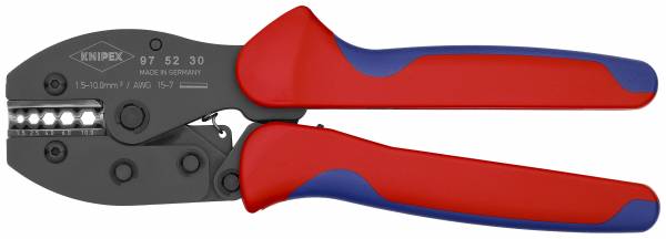 KNIPEX 97 52 30 PreciForce® Crimpzange 220 mm brüniert mit Mehrkomponenten-Hüllen