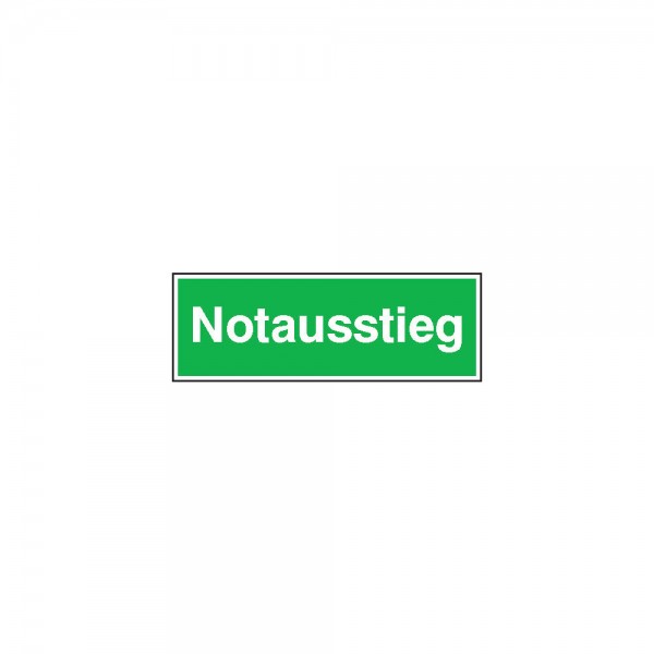 Sicherheitsschild Alu Notausstieg 300x105