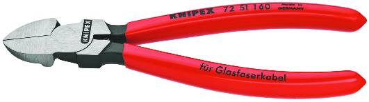 KNIPEX 72 51 160 Seitenschneider für Lichtwellenleiter (Glasfaserkabel) 160 mm mit Kunststoff überzo