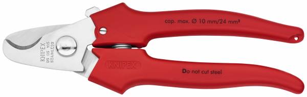 KNIPEX 95 05 165 Kabelschere Griffe mit Kunststoff umspritzt 165 mm mit Kunststoff umspritzt poliert