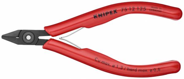 KNIPEX 75 12 125 Elektronik-Seitenschneider 125 mm brüniert mit Kunststoff-Hüllen