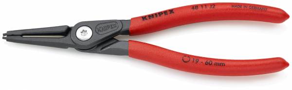 KNIPEX 48 11 J2 Präzisions-Sicherungsringzange für Innenringe in Bohrungen 180 mm grau atramentiert