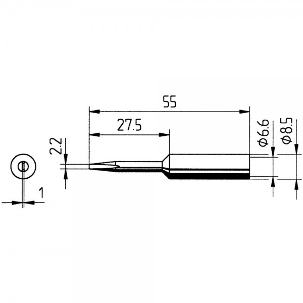 Ersatz-Lötspitze Meißel 2,2mm Verläng. Ersa