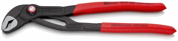 KNIPEX 87 21 250 SB Cobra® QuickSet Hightech-Wasserpumpenzange 250 mm grau atramentiert mit rutschh