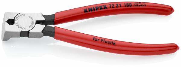 KNIPEX 72 21 160 Seitenschneider für Kunststoff 160 mm mit Kunststoff überzogen poliert