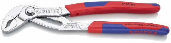 KNIPEX 87 05 250 Cobra® Hightech-Wasserpumpenzange 250 mm verchromt mit schlanken Mehrkomponenten-H