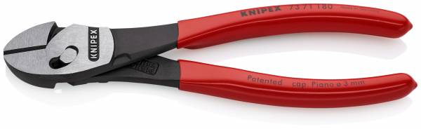 KNIPEX 73 71 180 TwinForce® Hochleistungs-Seitenschneider 180 mm schwarz atramentiert mit Kunststof