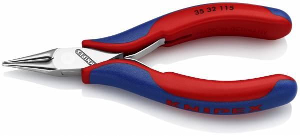 KNIPEX 35 32 115 Elektronik-Greifzange 115 mm mit Mehrkomponenten-Hüllen spiegelpoliert