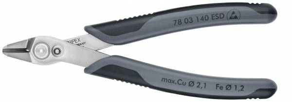 KNIPEX 78 03 140 ESD Electronic Super Knips® XL ESD 140 mm mit Mehrkomponenten-Hüllen poliert