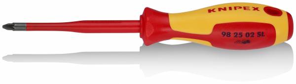 KNIPEX 98 25 02 SL Schraubendreher (Slim) für Kreuzschlitzschrauben Pozidriv® 212 mm brüniert isolie