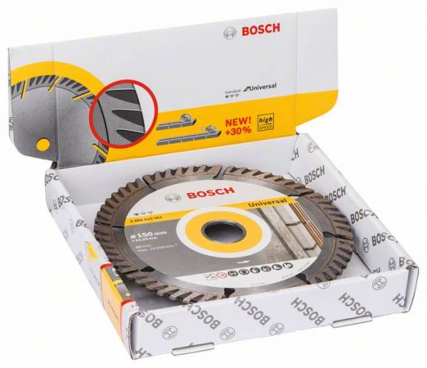 Bosch Diamanttrennscheibe Standard for Universal, 150 x 22,23 x 2,4 x 10 mm, 10er-Pack
