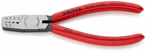 KNIPEX 97 61 145 A Crimpzange für Aderendhülsen 145 mm mit Kunststoff überzogen poliert