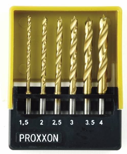 PROXXON HSS Spiralbohrersatz mit Zentrierspitze, 6 tlg. (1,5 bis 4 mm) 28876
