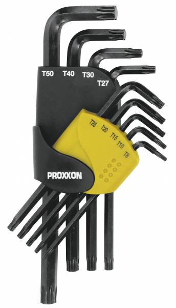 PROXXON Winkelschlüsselsatz für TX-Schrauben, 9-tlg. (TX 8 bis 50) 23944