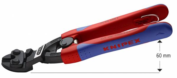 KNIPEX 71 22 200 T CoBolt® Kompakt-Bolzenschneider 200 mm schwarz atramentiert mit schlanken Mehrko