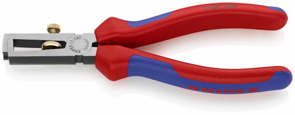 KNIPEX 11 02 160 SB Abisolierzange mit Öffnungsfeder, universal 160 mm schwarz atramentiert mit Mehr