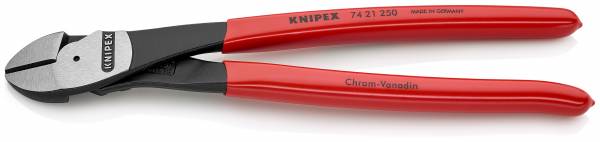 KNIPEX 74 21 250 Kraft-Seitenschneider 250 mm schwarz atramentiert mit Kunststoff überzogen poliert