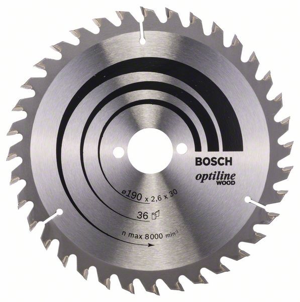 BOSCH KREISSÄGEBLATT OPTILINE WOOD FÜR HANDKREISSÄGEN, 190 X 30 X 2,6 MM, 36