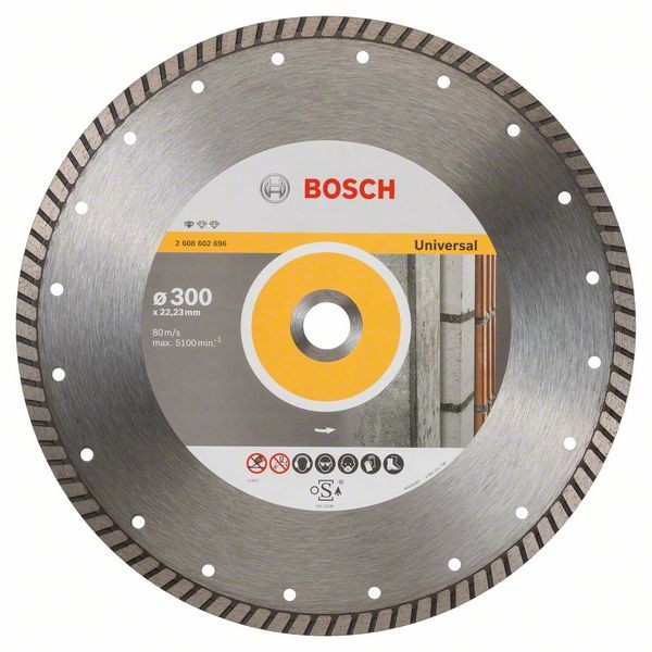 BOSCH DIAMANTTRENNSCHEIBE STANDARD FOR UNIVERSAL TURBO, 300 X 22,23 X 3 X 10 MM