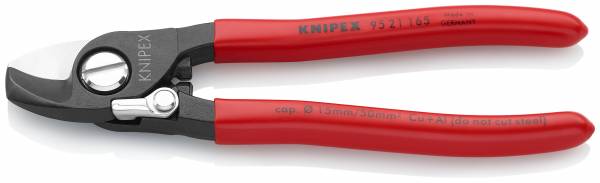 KNIPEX 95 21 165 SB Kabelschere mit Öffnungsfeder 165 mm brüniert mit Kunststoff überzogen