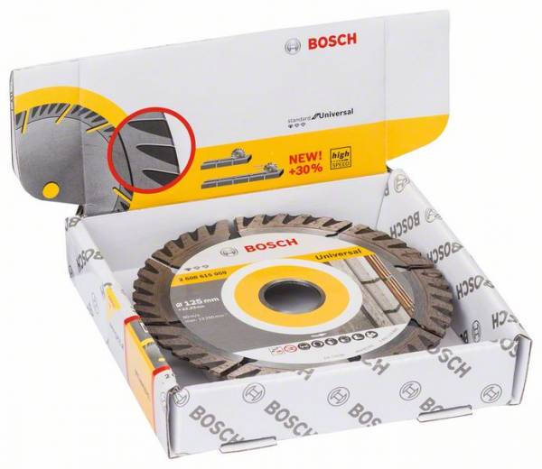 Bosch Diamanttrennscheibe Standard for Universal, 125 x 22,23 x 2 x 10 mm, 10er-Pack