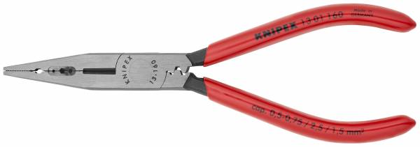 KNIPEX 13 01 160 Verdrahtungszange 160 mm schwarz atramentiert mit Kunststoff überzogen poliert