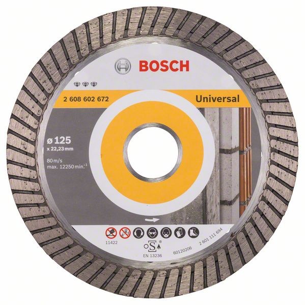 BOSCH DIAMANTTRENNSCHEIBE BEST FOR UNIVERSAL TURBO, 125 X 22,23 X 2,2 X 12 MM