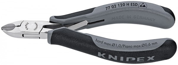 KNIPEX 77 02 120 H ESD Elektronik-Seitenschneider mit eingesetzter Hartmetallschneide ESD 120 mm mit