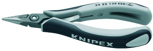 KNIPEX 34 22 130 ESD Präzisions-Elektronik-Greifzange ESD 135 mm brüniert mit Mehrkomponenten-Hüllen
