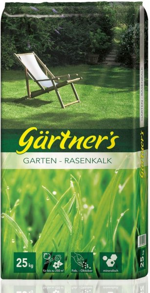 Gärtners Gartenkalk Kohlensaurer Kalk 95 gekörnt 25 kg Rasenkalk