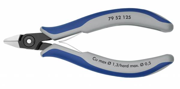 KNIPEX 79 52 125 Präzisions-Elektronik-Seitenschneider 125 mm brüniert mit Mehrkomponenten-Hüllen po